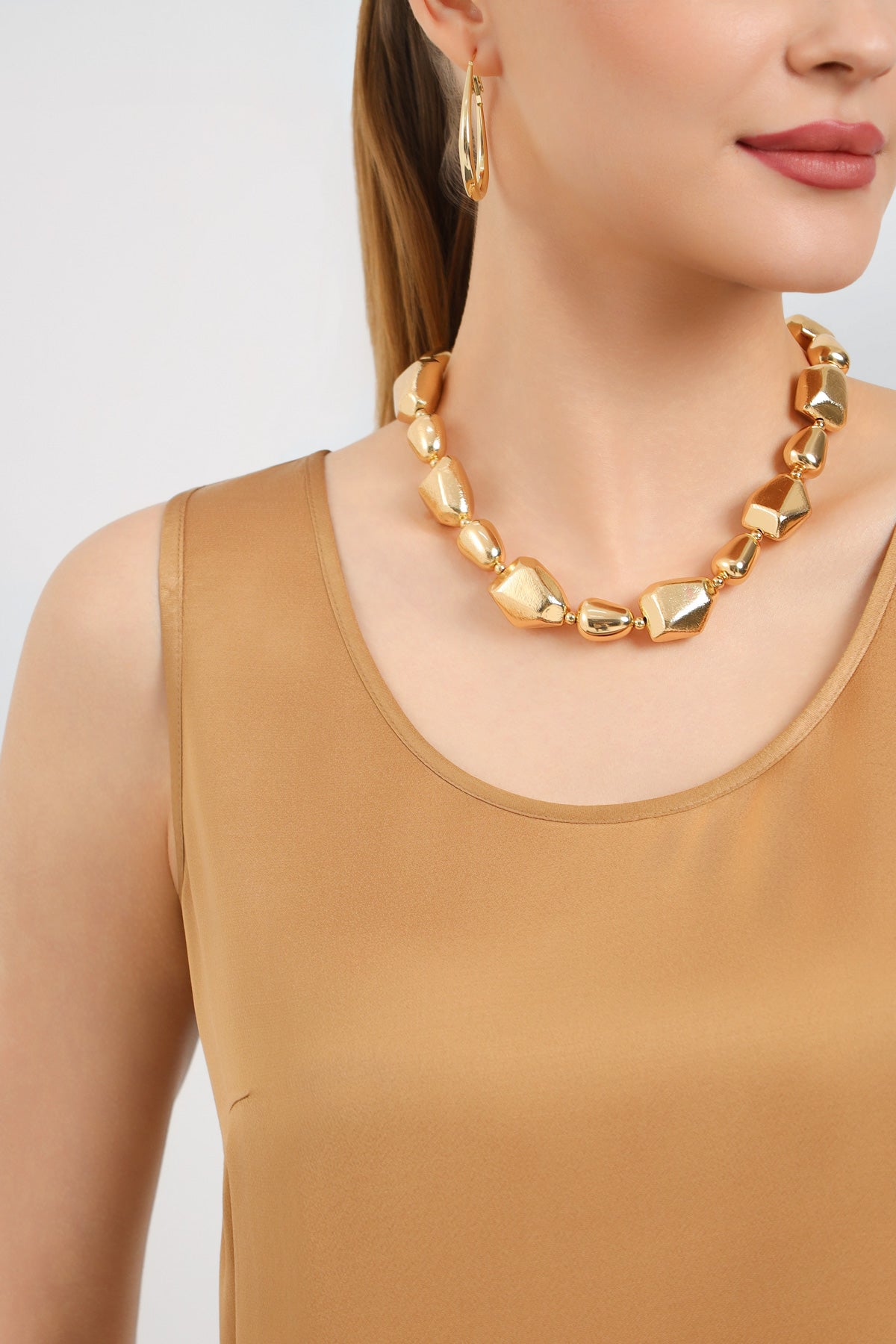 Camel Askılı Minimal Bluz