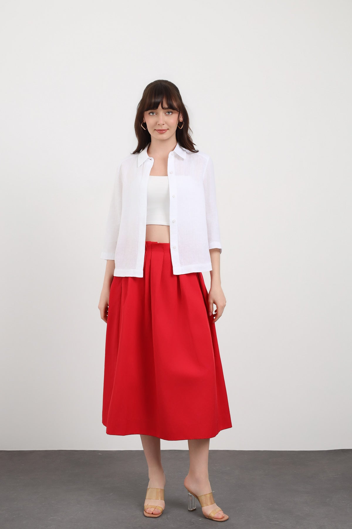 Yarım Kol Basic Kadın Gömlek