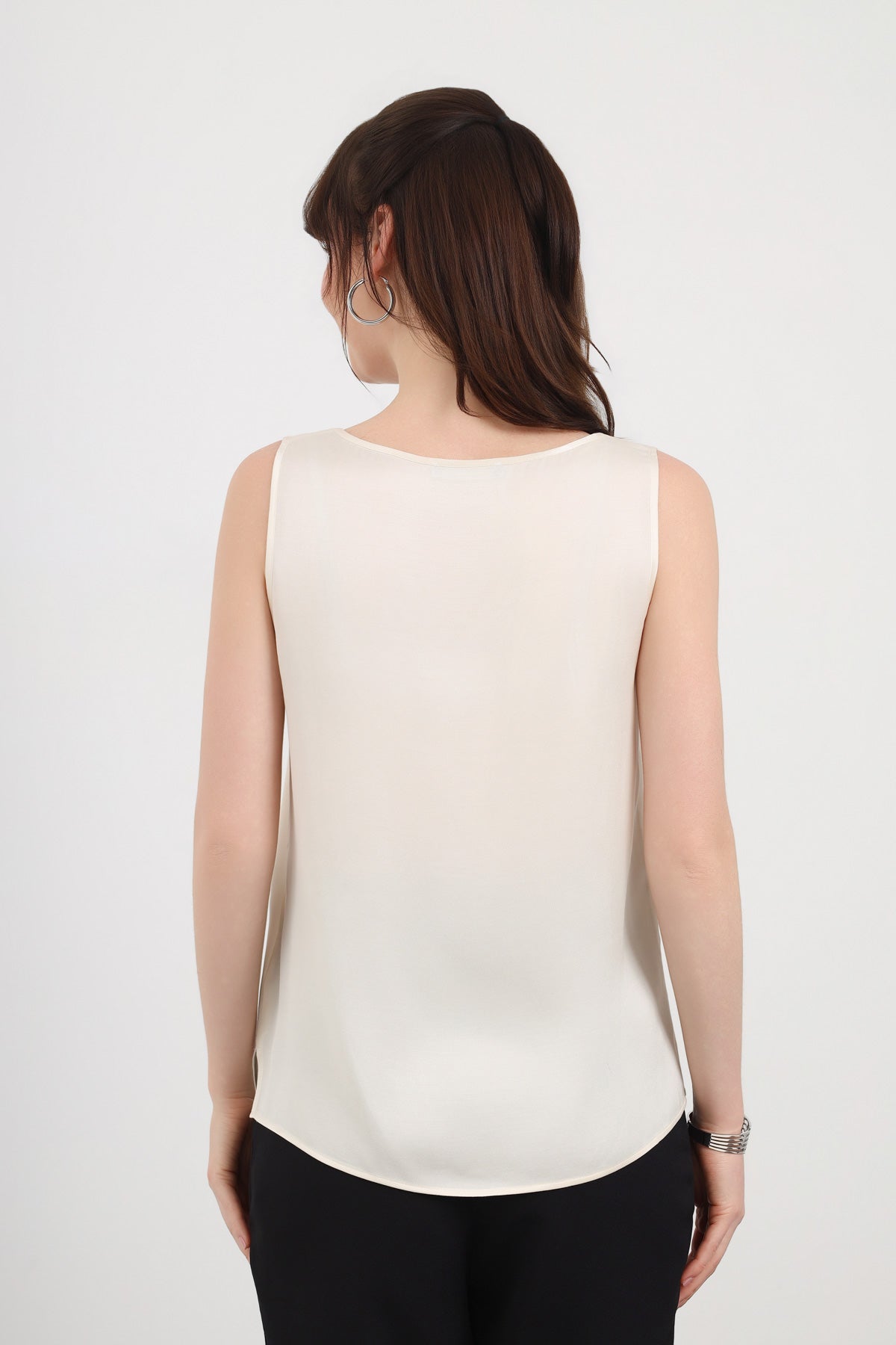 Ekru Askılı Minimal Bluz