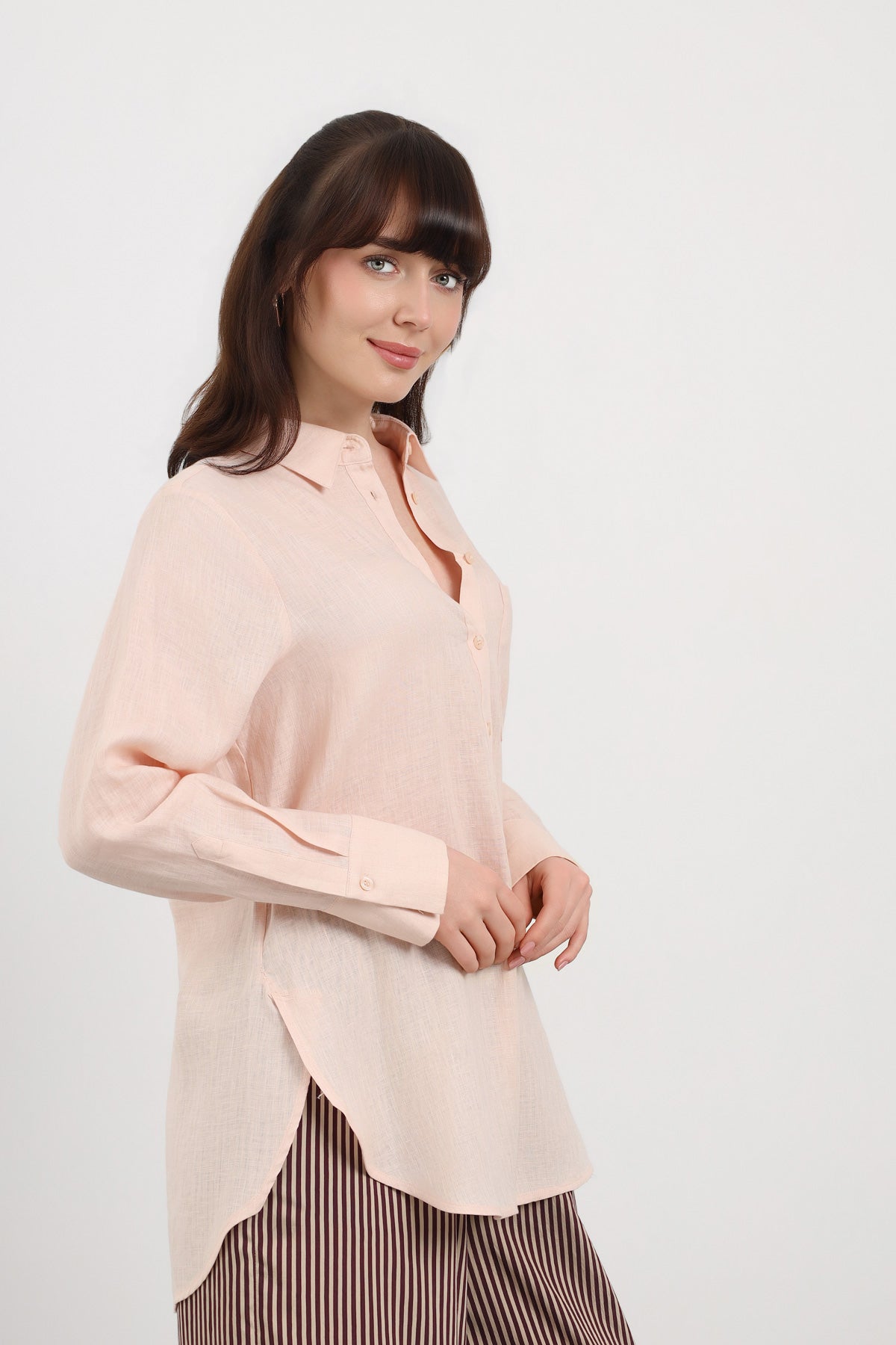 Cep Detaylı Basic Kadın Gömlek