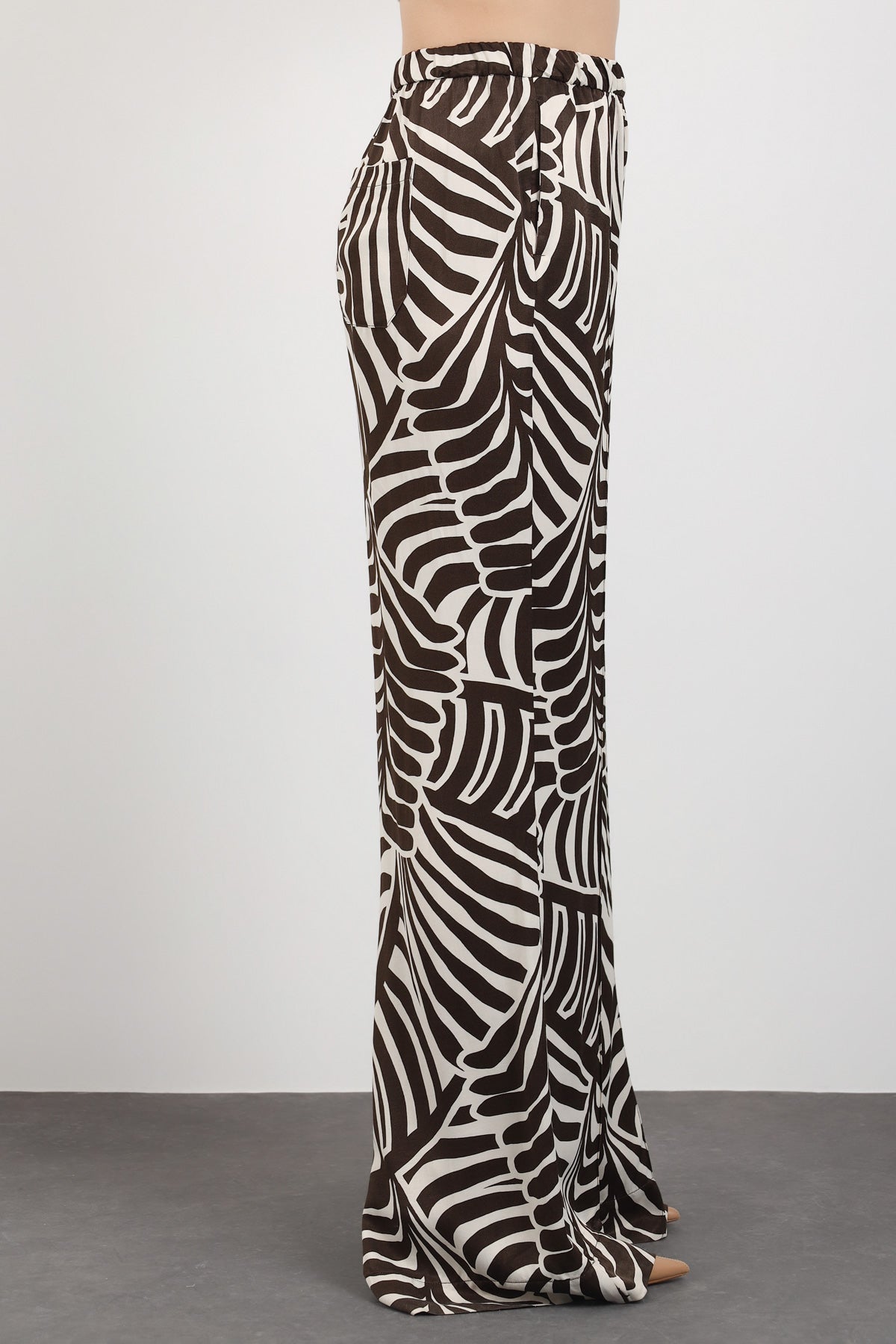 Desenli Bol Paça Pantolon