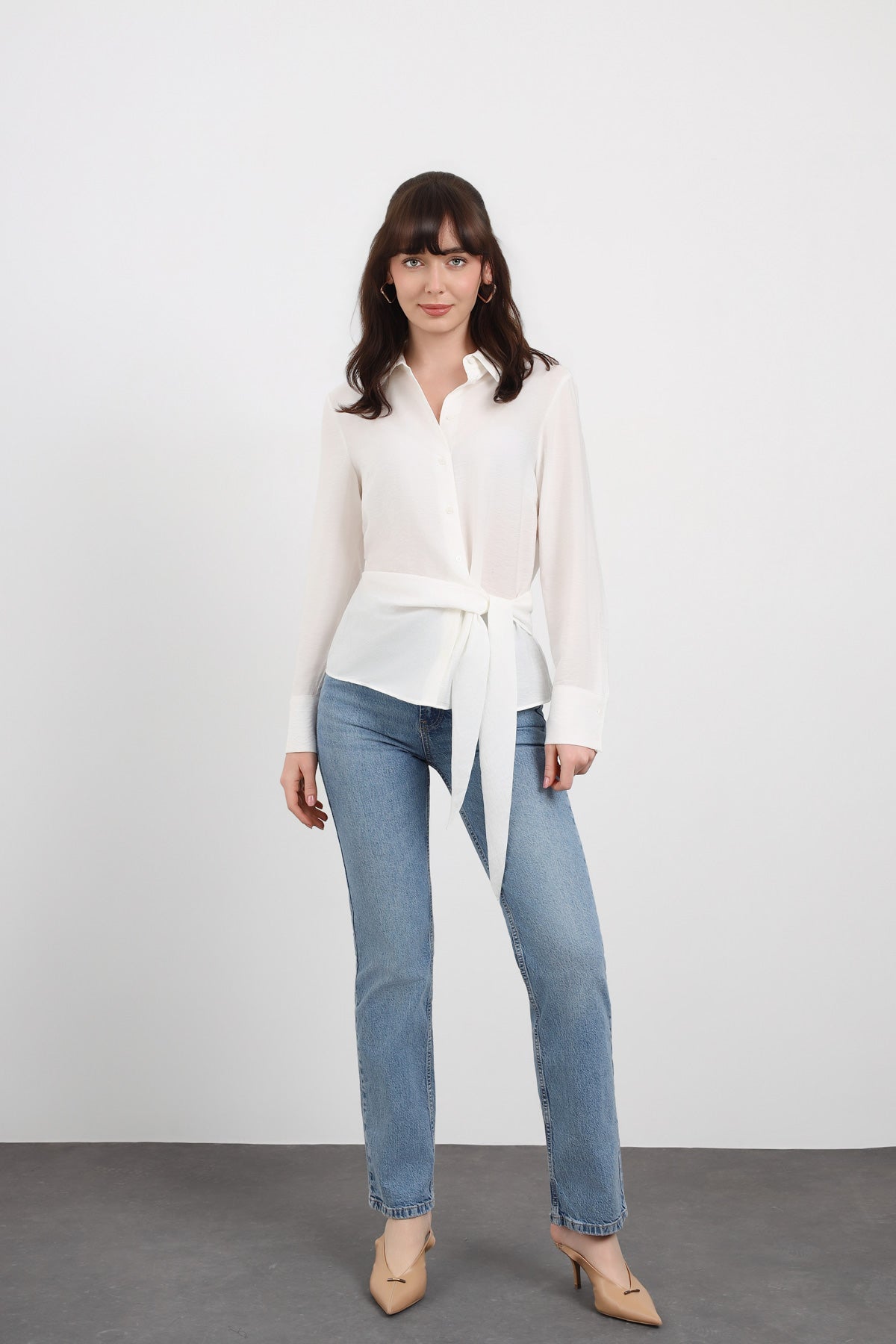 Bağlama Detaylı Şık Kadın Gömlek