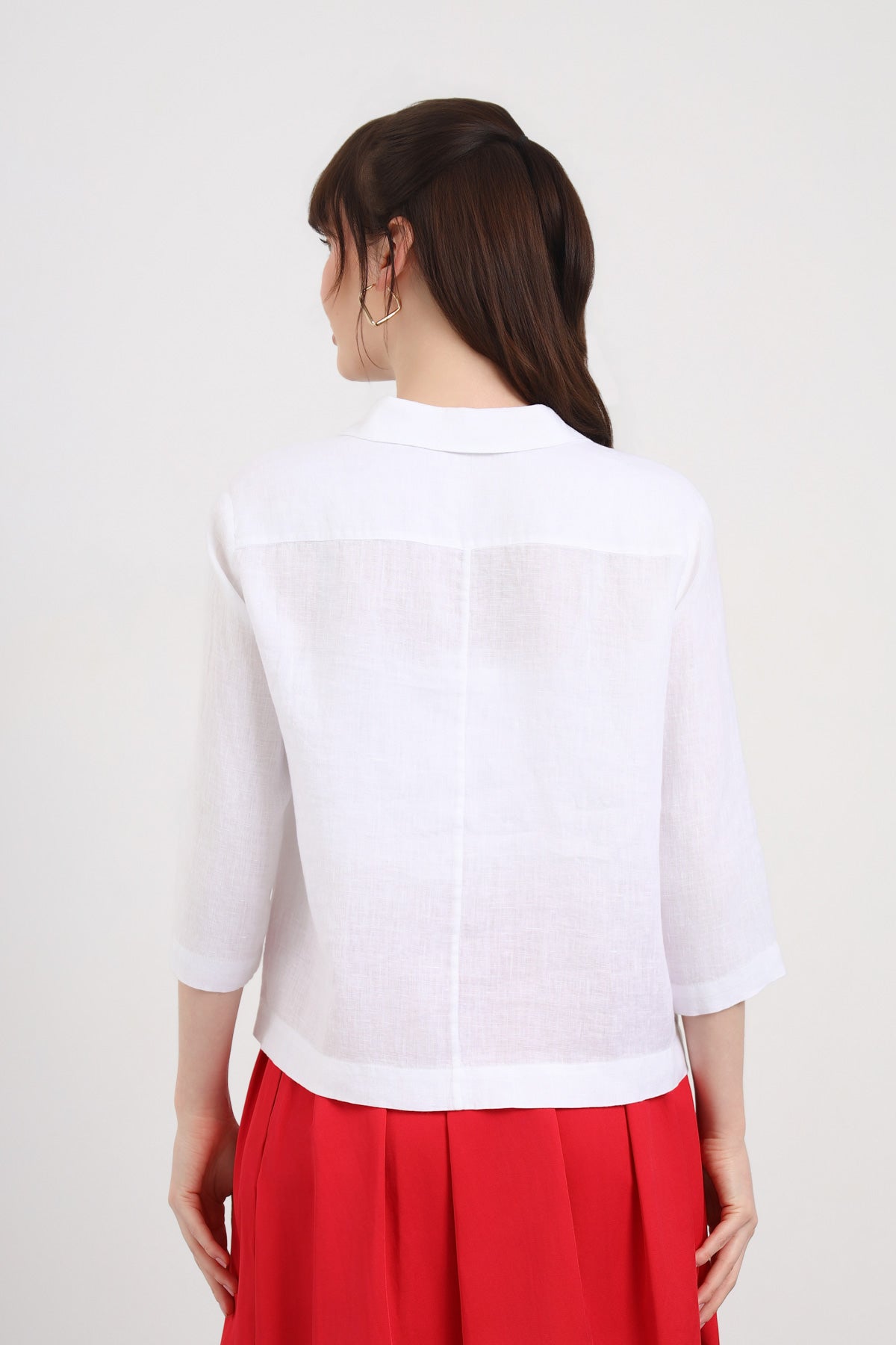 Yarım Kol Basic Kadın Gömlek