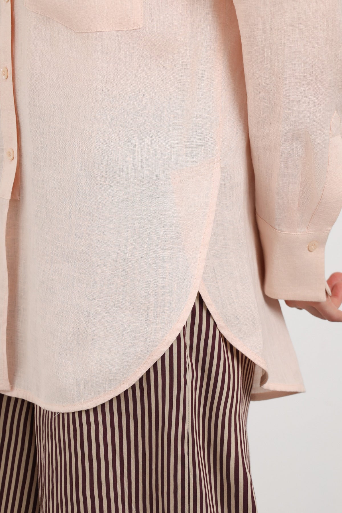 Cep Detaylı Basic Kadın Gömlek