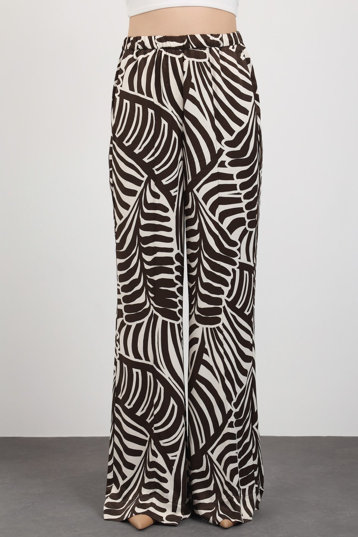 Desenli Bol Paça Pantolon